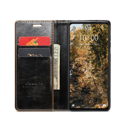 For Xiaomi Redmi Note 12 Pro+ 5G CaseMe 003 Crazy Horse Texture Leather Phone Case(Coffee) - Xiaomi Cases by CaseMe | Online Shopping South Africa | PMC Jewellery | Buy Now Pay Later Mobicred