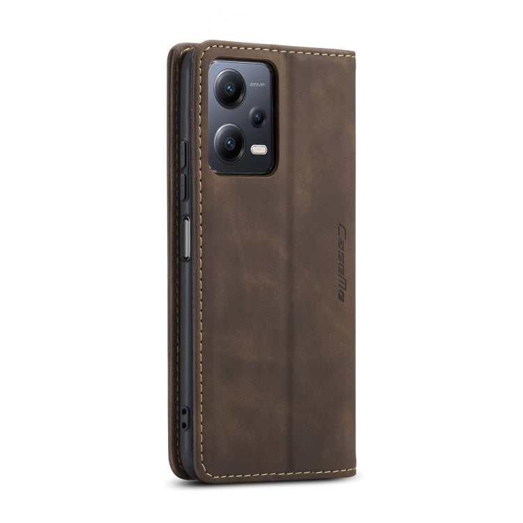 For Xiaomi Redmi Note 12 5G / Poco X5 CaseMe 013 Multifunctional Horizontal Flip Leather Phone Case(Coffee) - Xiaomi Cases by CaseMe | Online Shopping South Africa | PMC Jewellery | Buy Now Pay Later Mobicred