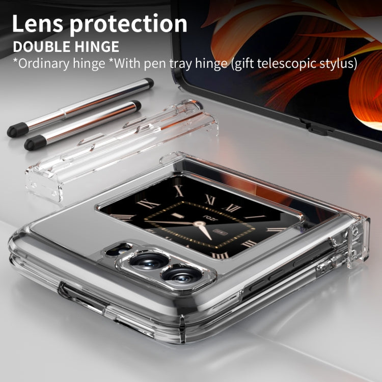 For Motorola Razr 2022 Macaron Three-piece Set Phone Case with Stylus(Transparent) - Motorola Cases by PMC TechLife | Online Shopping South Africa | PMC TechLife | Buy Now Pay Later Mobicred