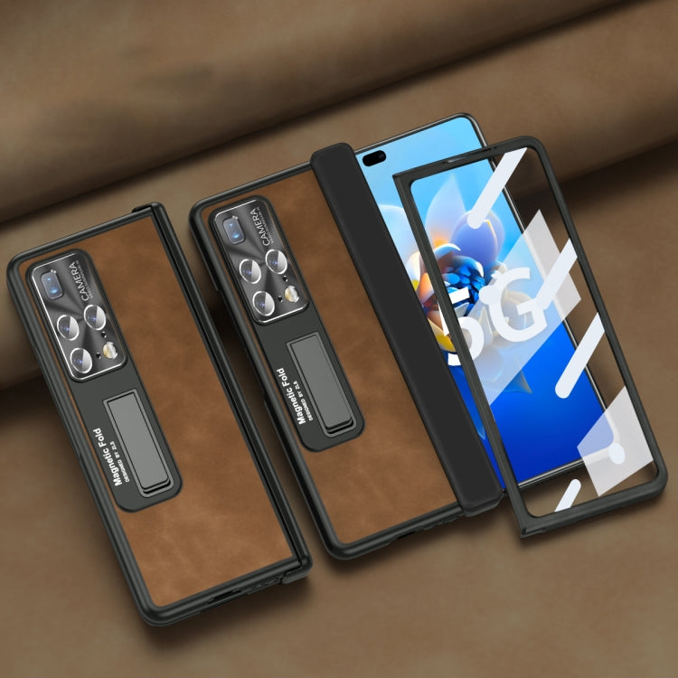 For Huawei Mate X2 5G Napa Texture All-inclusive Phone Case(Brown) - Huawei Cases by PMC TechLife | Online Shopping South Africa | PMC TechLife | Buy Now Pay Later Mobicred