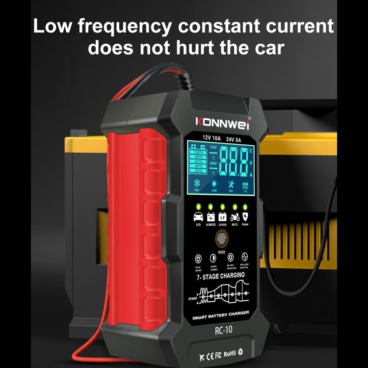 KONNWEI RC-10 2 inch Car Battery Charger Battery Pulse Repair Tool, Plug Type:US Plug - Battery Charger by KONNWEI | Online Shopping South Africa | PMC Jewellery | Buy Now Pay Later Mobicred