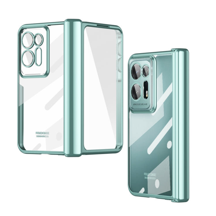 For OPPO Find N2 Integrated Electroplating Magnetic Transparent All-inclusive Phone Case with Hinge(Green) - OPPO Cases by PMC Jewellery | Online Shopping South Africa | PMC Jewellery