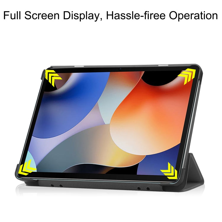 For Blackview Oscal Pad 10 Custer Pure Color 3-Fold Holder Smart Leather Tablet Case(Grey) - Others by PMC TechLife | Online Shopping South Africa | PMC TechLife | Buy Now Pay Later Mobicred
