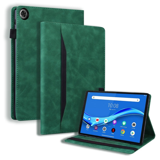 For Lenovo Tab M10 Plus 10.6 3rd Gen 2022 Business Shockproof Horizontal Flip Leather Tablet Case(Green) - Lenovo by PMC Jewellery | Online Shopping South Africa | PMC Jewellery | Buy Now Pay Later Mobicred