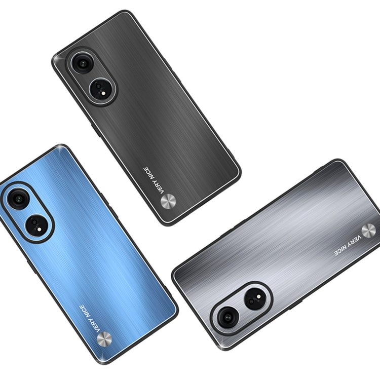 For OPPO A1 Pro / A98 Metal Brushed Texture Shockproof Phone Case(Silver) - OPPO Cases by PMC TechLife | Online Shopping South Africa | PMC TechLife | Buy Now Pay Later Mobicred