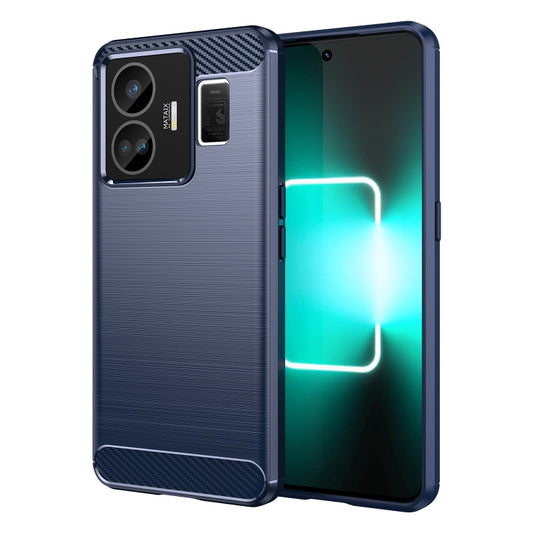 For Realme GT Neo 5 Brushed Texture Carbon Fiber TPU Phone Case(Blue) - Realme Cases by PMC Jewellery | Online Shopping South Africa | PMC Jewellery | Buy Now Pay Later Mobicred