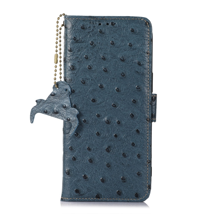 For Nokia G22 4G Ostrich Pattern Genuine Leather RFID Phone Case(Blue) - Nokia Cases by PMC TechLife | Online Shopping South Africa | PMC TechLife | Buy Now Pay Later Mobicred
