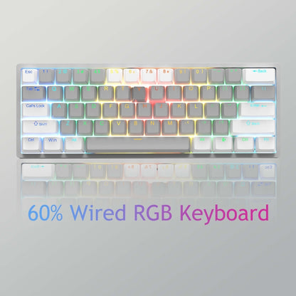 AULA F3261 Type-C Wired Hot Swappable 61 Keys RGB Mechanical Keyboard(Black Grey Tea Shaft) - Wired Keyboard by AULA | Online Shopping South Africa | PMC Jewellery | Buy Now Pay Later Mobicred