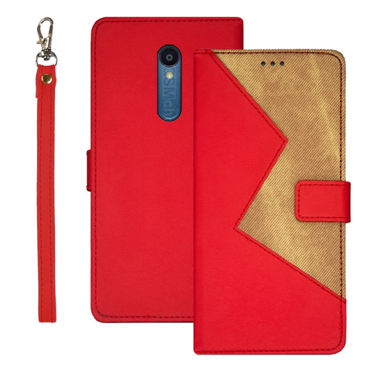 For Sharp Rouvo V idewei Two-color Splicing Leather Phone Case(Red) - More Brand by idewei | Online Shopping South Africa | PMC Jewellery | Buy Now Pay Later Mobicred