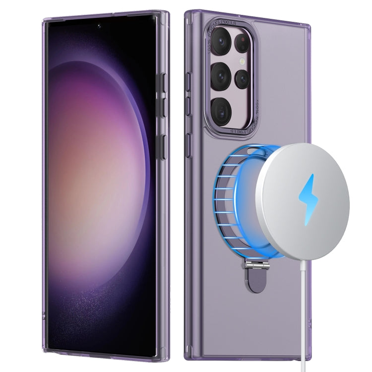 For Samsung Galaxy S23 Ultra 5G LK 3 in 1 MagSafe Magnetic Holder Phone Case(Purple) - Galaxy S23 Ultra 5G Cases by PMC Jewellery | Online Shopping South Africa | PMC Jewellery