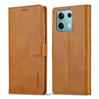 For Xiaomi Redmi Note 13 5G LC.IMEEKE Calf Texture Leather Phone Case(Brown) - Note 13 Cases by LC.IMEEKE | Online Shopping South Africa | PMC Jewellery | Buy Now Pay Later Mobicred