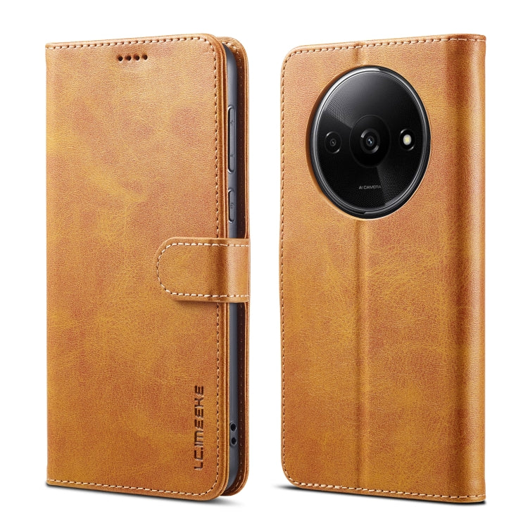 For Xiaomi Redmi A3 LC.IMEEKE Calf Texture Leather Phone Case(Brown) - Xiaomi Cases by LC.IMEEKE | Online Shopping South Africa | PMC Jewellery