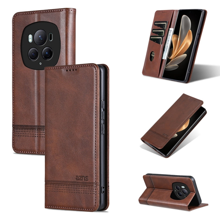 For Honor Magic6 Pro AZNS Magnetic Calf Texture Flip Leather Phone Case(Dark Brown) - Honor Cases by AZNS | Online Shopping South Africa | PMC Jewellery | Buy Now Pay Later Mobicred