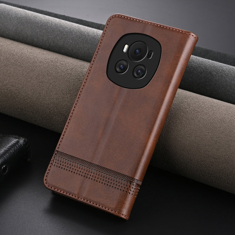 For Honor Magic6 AZNS Magnetic Calf Texture Flip Leather Phone Case(Dark Brown) - Honor Cases by AZNS | Online Shopping South Africa | PMC Jewellery | Buy Now Pay Later Mobicred