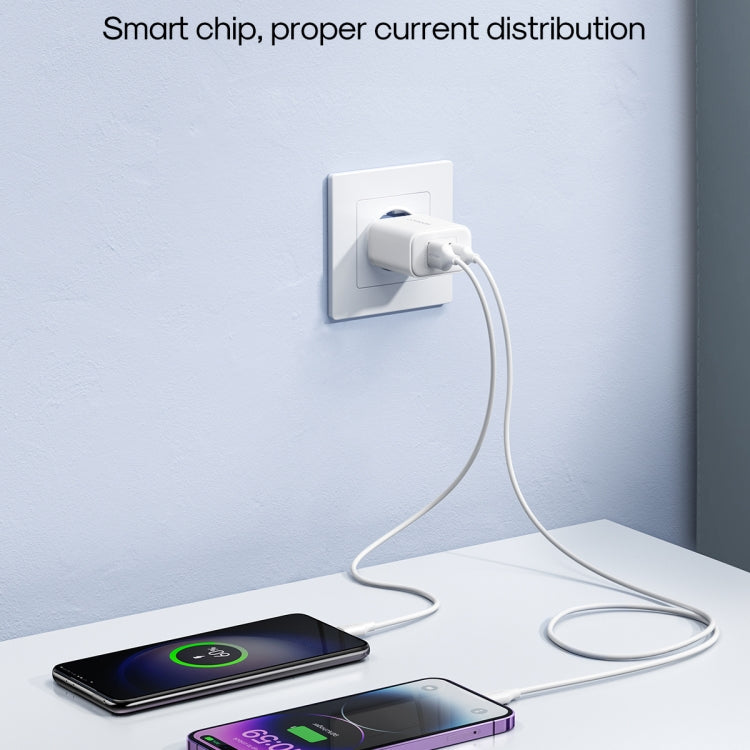 J0YROOM TCF05 20W USB+USB-C/Type-C Dual Interface Fast Charger Set, Specification:EU Plug(White) - USB Charger by JOYROOM | Online Shopping South Africa | PMC Jewellery | Buy Now Pay Later Mobicred