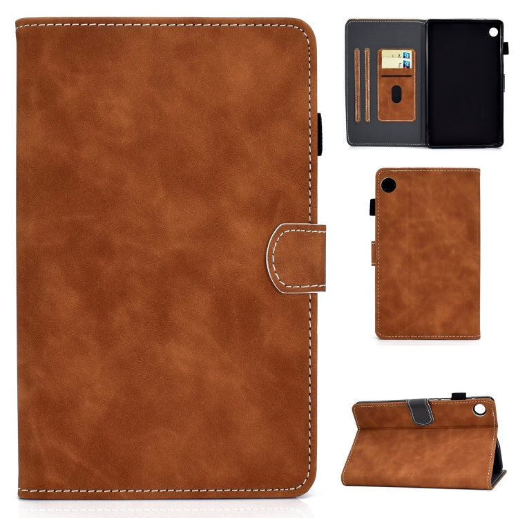 For Huawei MatePad 10.4 2022 Cowhide Texture Leather Tablet Case(Brown) - Huawei by PMC TechLife | Online Shopping South Africa | PMC TechLife