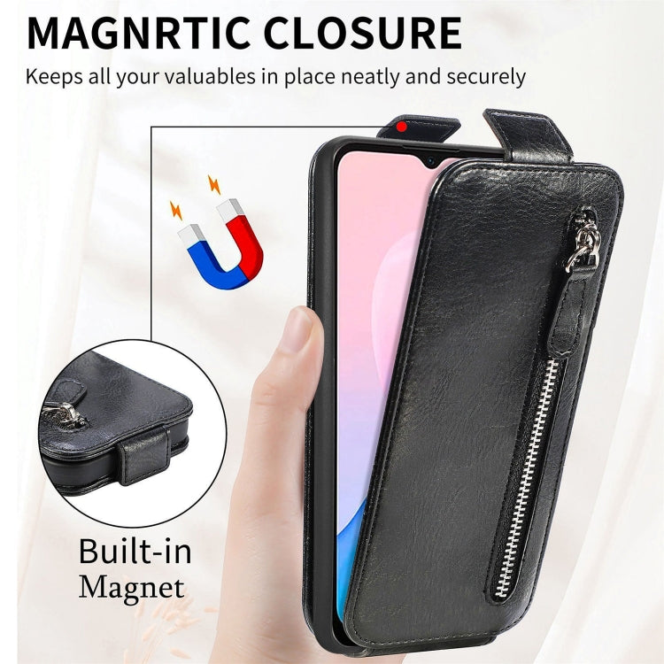 For Blackview A85 Zipper Wallet Vertical Flip Leather Phone Case(Black) - More Brand by PMC Jewellery | Online Shopping South Africa | PMC Jewellery