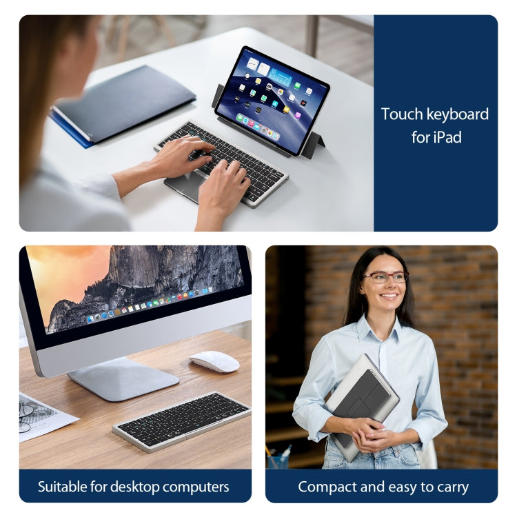 DUX DUCIS OK Series V1 Universal Tablet Bluetooth Keyboard Leather Case with Touchpad(Black) - free shipping - PMC TechLife - Order now!