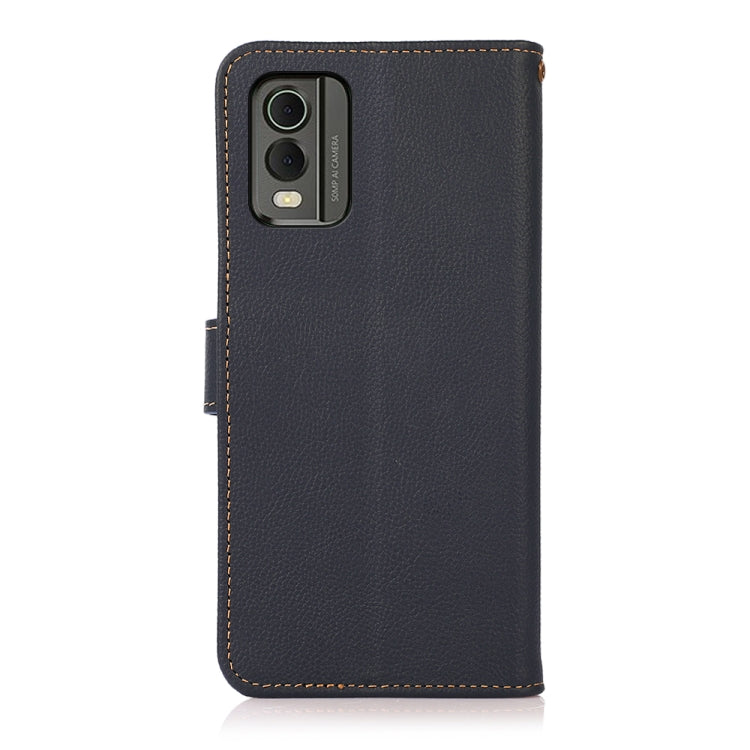 For Nokia C32 KHAZNEH Custer Genuine Leather RFID Phone Case(Blue) - Nokia Cases by PMC TechLife | Online Shopping South Africa | PMC TechLife | Buy Now Pay Later Mobicred