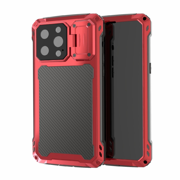 For iPhone 14 Pro Max RedPepper Silver Shield Series All-inclusive Lens Metal Phone Case(Red) - iPhone 14 Pro Max Cases by RedPepper | Online Shopping South Africa | PMc TechLife | Buy Now Pay Later Mobicred