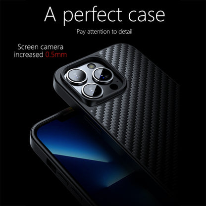 For iPhone 13 Pro Max wlons Magsafe Carbon Fiber Kevlar TPU Phone Case(Black) - iPhone 13 Pro Max Cases by wlons | Online Shopping South Africa | PMC Jewellery | Buy Now Pay Later Mobicred