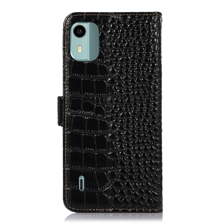 For Nokia C12 4G Crocodile Top Layer Cowhide Leather Phone Case(Black) - free shipping - PMC TechLife - Order now!