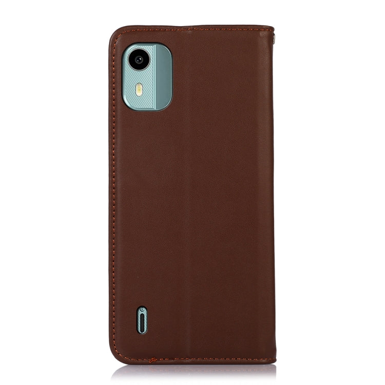 For Nokia C12 4G KHAZNEH Nappa Top Layer Cowhide Leather Phone Case(Brown) - Nokia Cases by PMC TechLife | Online Shopping South Africa | PMC TechLife | Buy Now Pay Later Mobicred