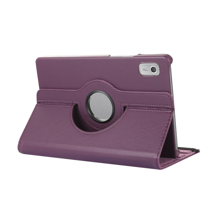 For Lenovo Tab M9 360 Degree Rotation Litchi Texture Tablet Leather Case with Holder(Purple) - Lenovo by PMC TechLife | Online Shopping South Africa | PMC TechLife | Buy Now Pay Later Mobicred