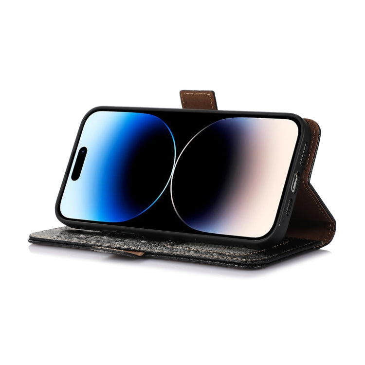 For Honor Magic5 Pro Ostrich Pattern Genuine Leather RFID Phone Case(Black) - Honor Cases by PMC TechLife | Online Shopping South Africa | PMC TechLife | Buy Now Pay Later Mobicred