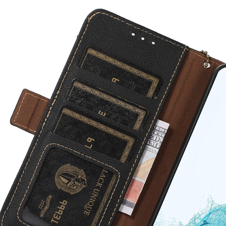 For Nokia C12 4G Side-Magnetic TJ Genuine Leather RFID Phone Case(Black) - Honor Cases by PMC TechLife | Online Shopping South Africa | PMC TechLife | Buy Now Pay Later Mobicred