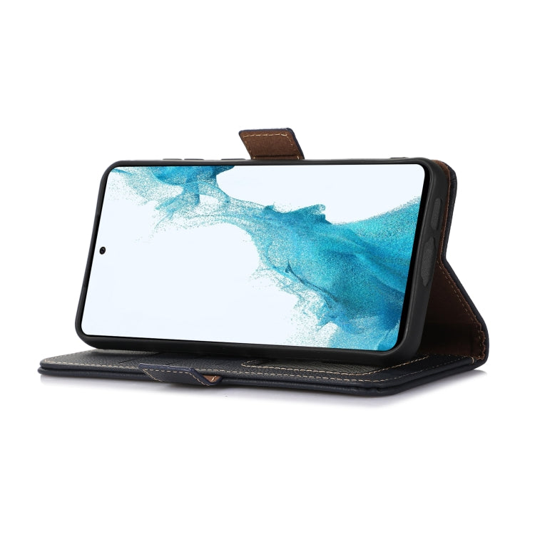 For Google Pixel 8 Pro Side-Magnetic TJ Genuine Leather RFID Phone Case(Blue) - Google Cases by PMC TechLife | Online Shopping South Africa | PMC TechLife | Buy Now Pay Later Mobicred
