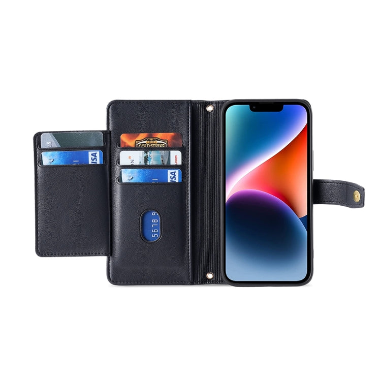 For Infinix Zero 20 Sheep Texture Cross-body Zipper Wallet Leather Phone Case(Black) - Infinix Cases by PMC TechLife | Online Shopping South Africa | PMC TechLife | Buy Now Pay Later Mobicred