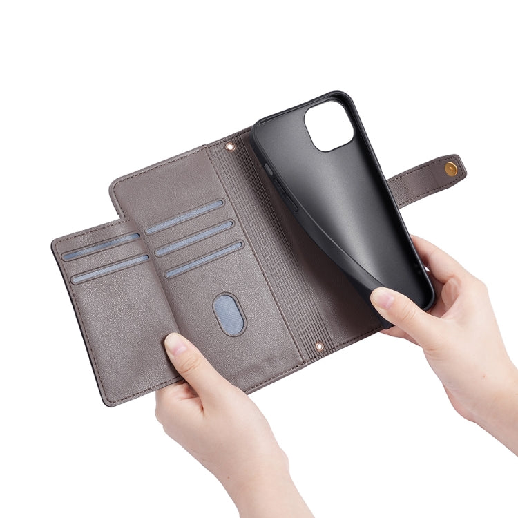 For Infinix Zero 20 Sheep Texture Cross-body Zipper Wallet Leather Phone Case(Grey) - Infinix Cases by PMC TechLife | Online Shopping South Africa | PMC TechLife | Buy Now Pay Later Mobicred