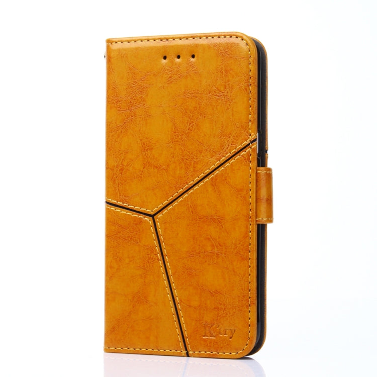 For Blackview A85 Geometric Stitching Flip Leather Phone Case(Yellow) - More Brand by PMC Jewellery | Online Shopping South Africa | PMC Jewellery | Buy Now Pay Later Mobicred