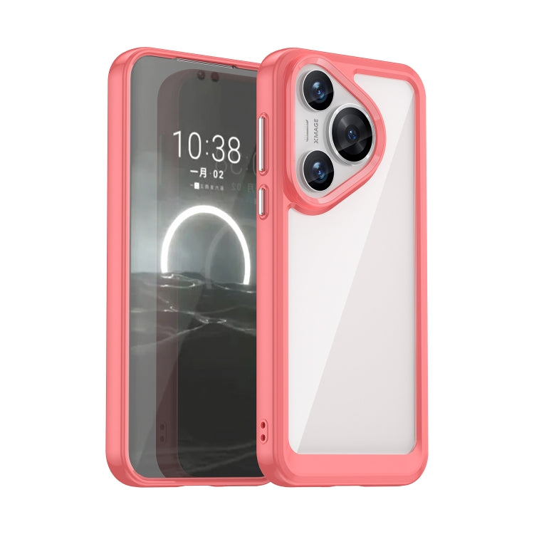 For Huawei Pura 70 Colorful Series Acrylic + TPU Phone Case(Red) - Huawei Cases by PMC Jewellery | Online Shopping South Africa | PMC Jewellery | Buy Now Pay Later Mobicred