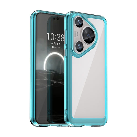 For Huawei Pura 70 Pro Colorful Series Acrylic + TPU Phone Case(Transparent Blue) - Huawei Cases by PMC Jewellery | Online Shopping South Africa | PMC Jewellery | Buy Now Pay Later Mobicred