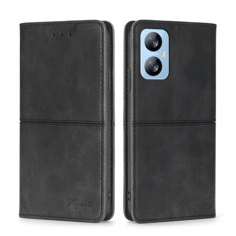 For Blackview A52 Cow Texture Magnetic Horizontal Flip Leather Phone Case(Black) - More Brand by PMC Jewellery | Online Shopping South Africa | PMC Jewellery | Buy Now Pay Later Mobicred