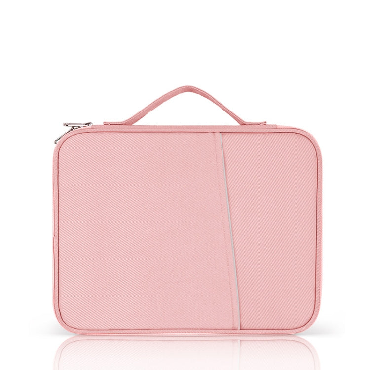 For 12.9-13 inch Laptop Portable Cloth Texture Leather Bag(Pink) - 13.3 inch by PMC TechLife | Online Shopping South Africa | PMC TechLife | Buy Now Pay Later Mobicred