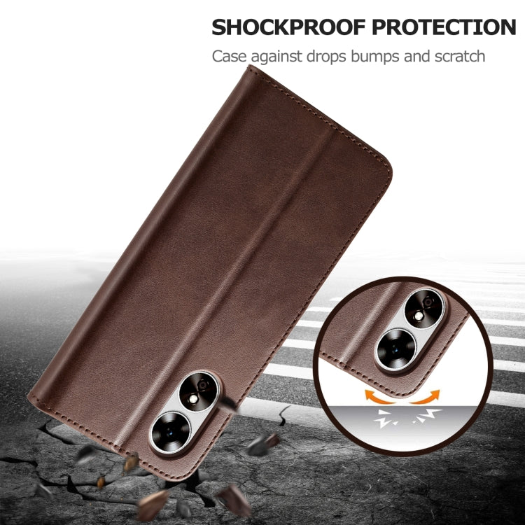 For OPPO A78 5G Global LC.IMEEKE Calf Texture Horizontal Flip Leather Case(Brown) - OPPO Cases by LC.IMEEKE | Online Shopping South Africa | PMC TechLife | Buy Now Pay Later Mobicred