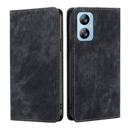 For Blackview A52 RFID Anti-theft Brush Magnetic Leather Phone Case(Black) - More Brand by PMC Jewellery | Online Shopping South Africa | PMC Jewellery