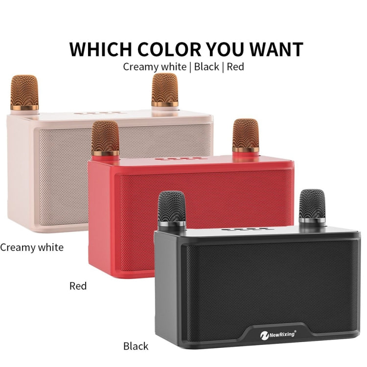 NewRixing NR8088 Wireless Microphone TWS Handheld Noise Reduction Smart Bluetooth Speaker(Creamy White) - free shipping - PMC Jewellery - Order now!