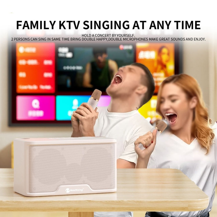 NewRixing NR8088 Wireless Microphone TWS Handheld Noise Reduction Smart Bluetooth Speaker(Creamy White) - free shipping - PMC Jewellery - Order now!