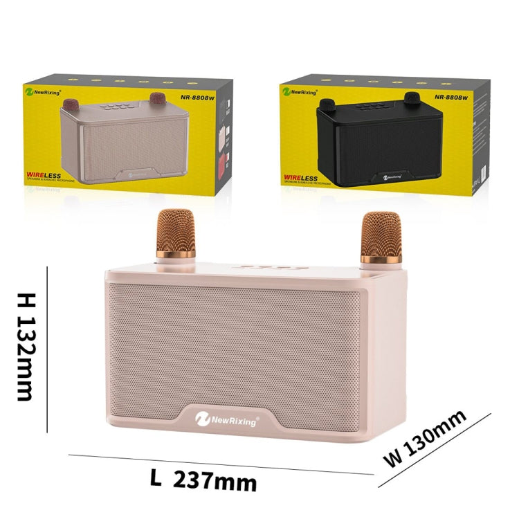 NewRixing NR8088 Wireless Microphone TWS Handheld Noise Reduction Smart Bluetooth Speaker(Creamy White) - free shipping - PMC Jewellery - Order now!