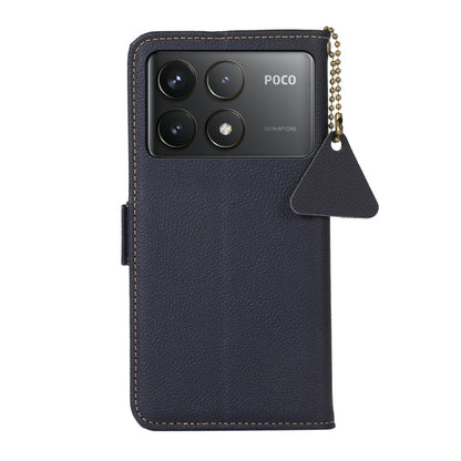 For Xiaomi Redmi K70 Pro Side-Magnetic TJ Genuine Leather RFID Phone Case(Blue) - K70 Pro Cases by PMC Jewellery | Online Shopping South Africa | PMC Jewellery | Buy Now Pay Later Mobicred