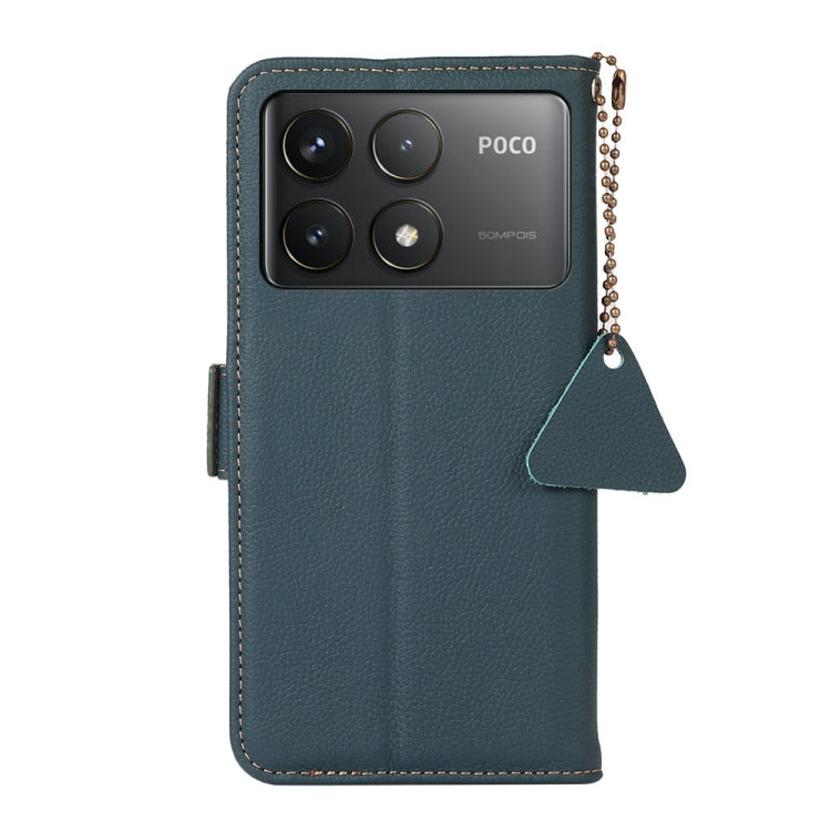 For Xiaomi Redmi K70 Pro Side-Magnetic TJ Genuine Leather RFID Phone Case(Green) - K70 Pro Cases by PMC Jewellery | Online Shopping South Africa | PMC Jewellery | Buy Now Pay Later Mobicred