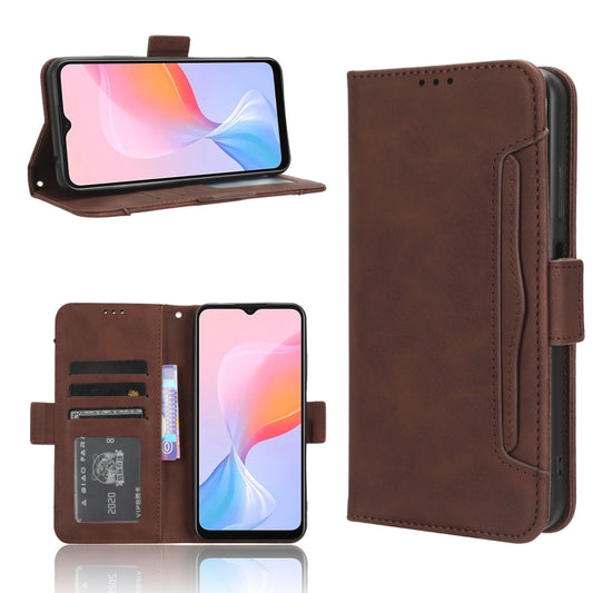 For Blackview A85 Skin Feel Calf Texture Card Slots Leather Phone Case(Brown) - More Brand by PMC Jewellery | Online Shopping South Africa | PMC Jewellery | Buy Now Pay Later Mobicred