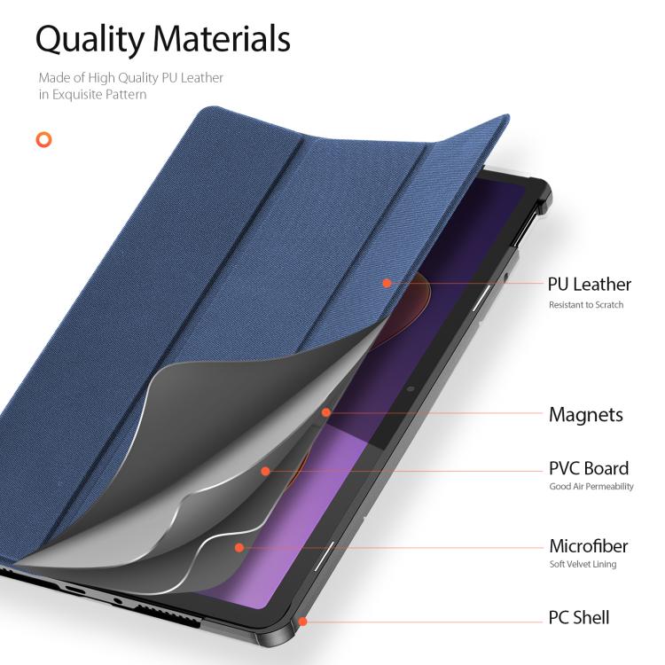 For Xiaomi Redmi Pad 2 DUX DUCIS Domo Series Magnetic Flip Leather Tablet Case(Blue) - free shipping - PMC TechLife - Order now!