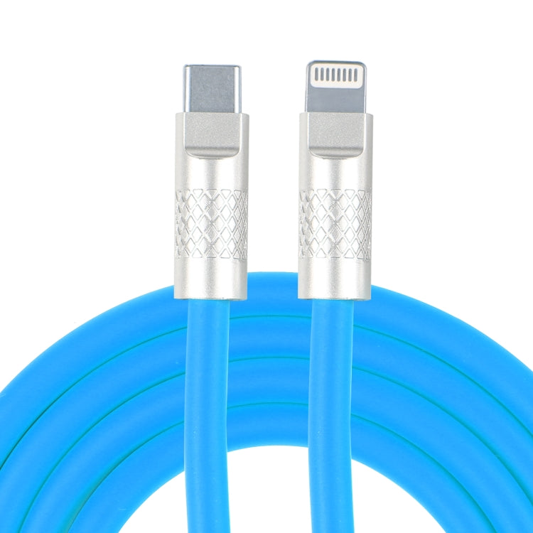 Mech Series 120W USB-C / Type-C to 8 Pin Metal Plug Silicone Fast Charging Data Cable, Length: 1.2m(Blue) - 2 in 1 Cable by PMC Jewellery | Online Shopping South Africa | PMC Jewellery | Buy Now Pay Later Mobicred