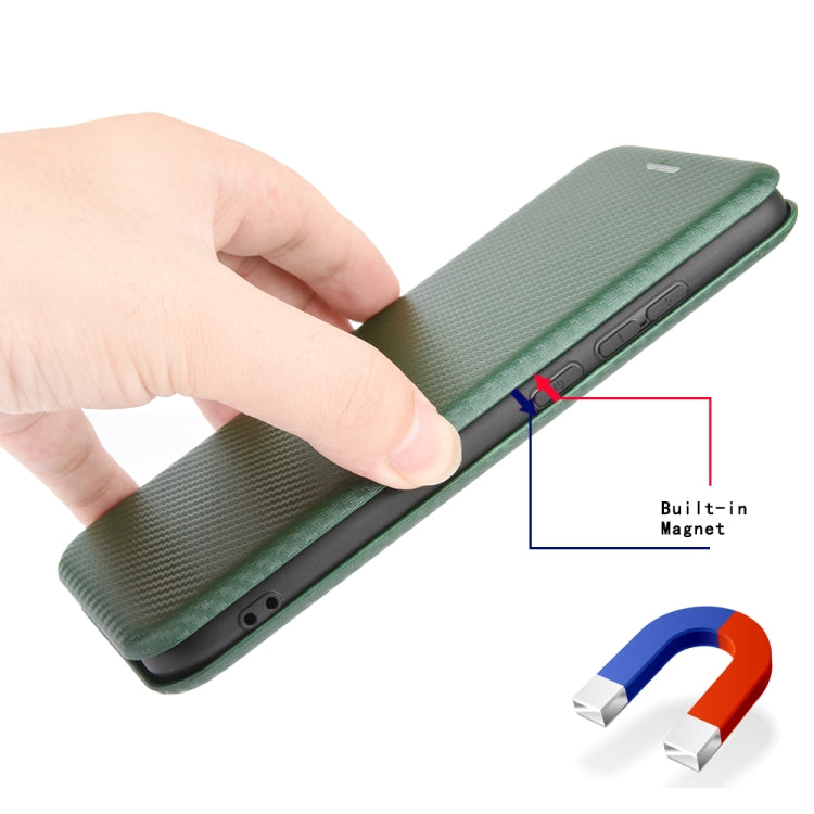 For DOOGEE X97 / X97 Pro Carbon Fiber Texture Flip Leather Phone Case(Green) - Doogee Cases by PMC TechLife | Online Shopping South Africa | PMC TechLife | Buy Now Pay Later Mobicred