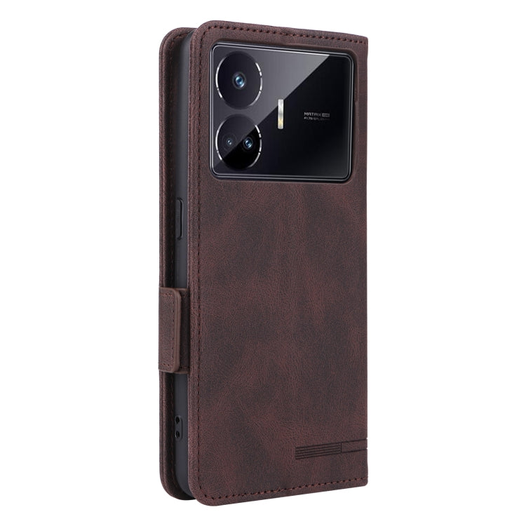 For Realme GT Neo5 SE Magnetic Clasp Leather Phone Case(Brown) - Realme Cases by PMC Jewellery | Online Shopping South Africa | PMC Jewellery | Buy Now Pay Later Mobicred